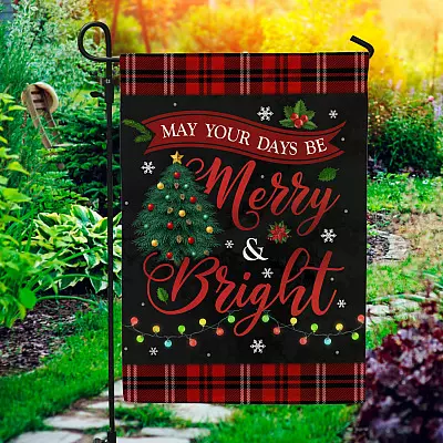 May Your Days Be Merry and Bright Decorative Garden Flag - House Flag - Merry Christmas Flag