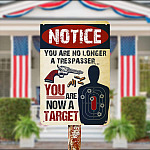 6MH. Notice Trespassing Metal Sign Metal Sign Mockup 13