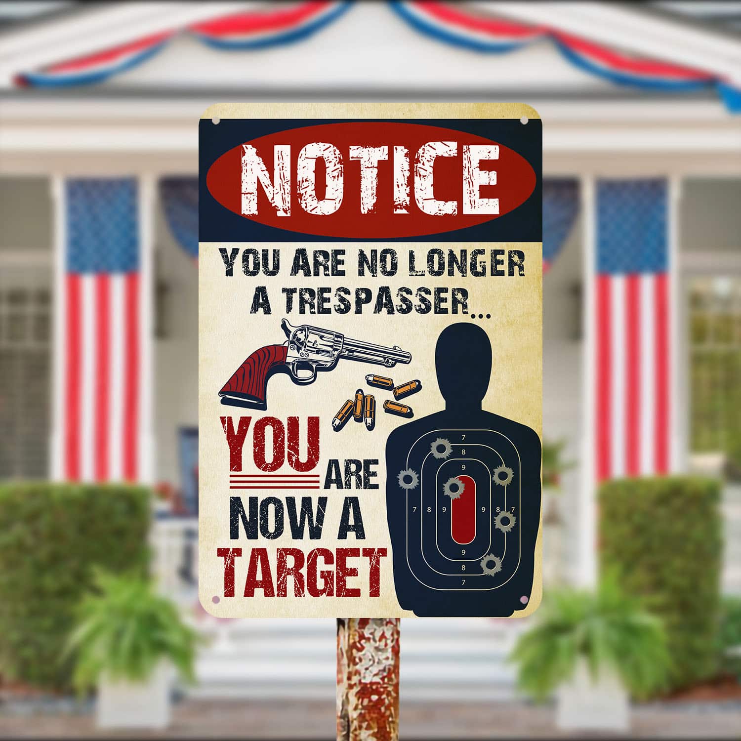 6MH. Notice Trespassing Metal Sign Metal Sign Mockup 13