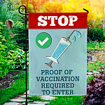 5BN. Proof of Vaccination 30x40 Garden Flag Mockup 1