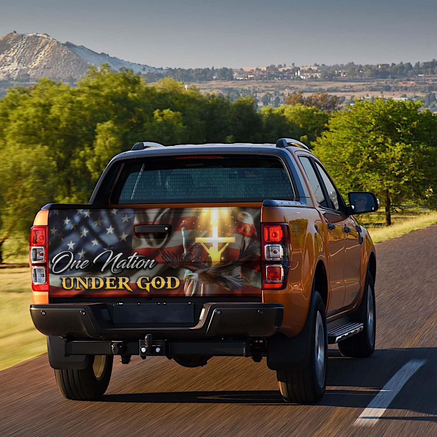 34 HG. One Nation Tailgate Tailgate Wrap Mockup 8