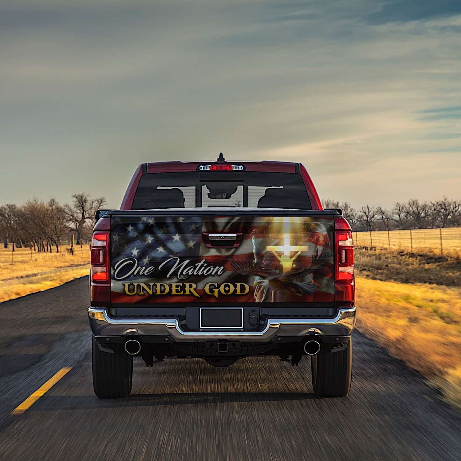 34 HG. One Nation Tailgate Tailgate Wrap Mockup 13