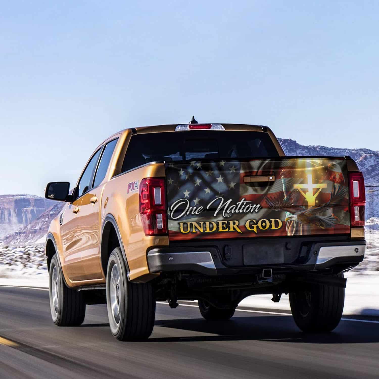 34 HG. One Nation Tailgate Tailgate Wrap Mockup 14