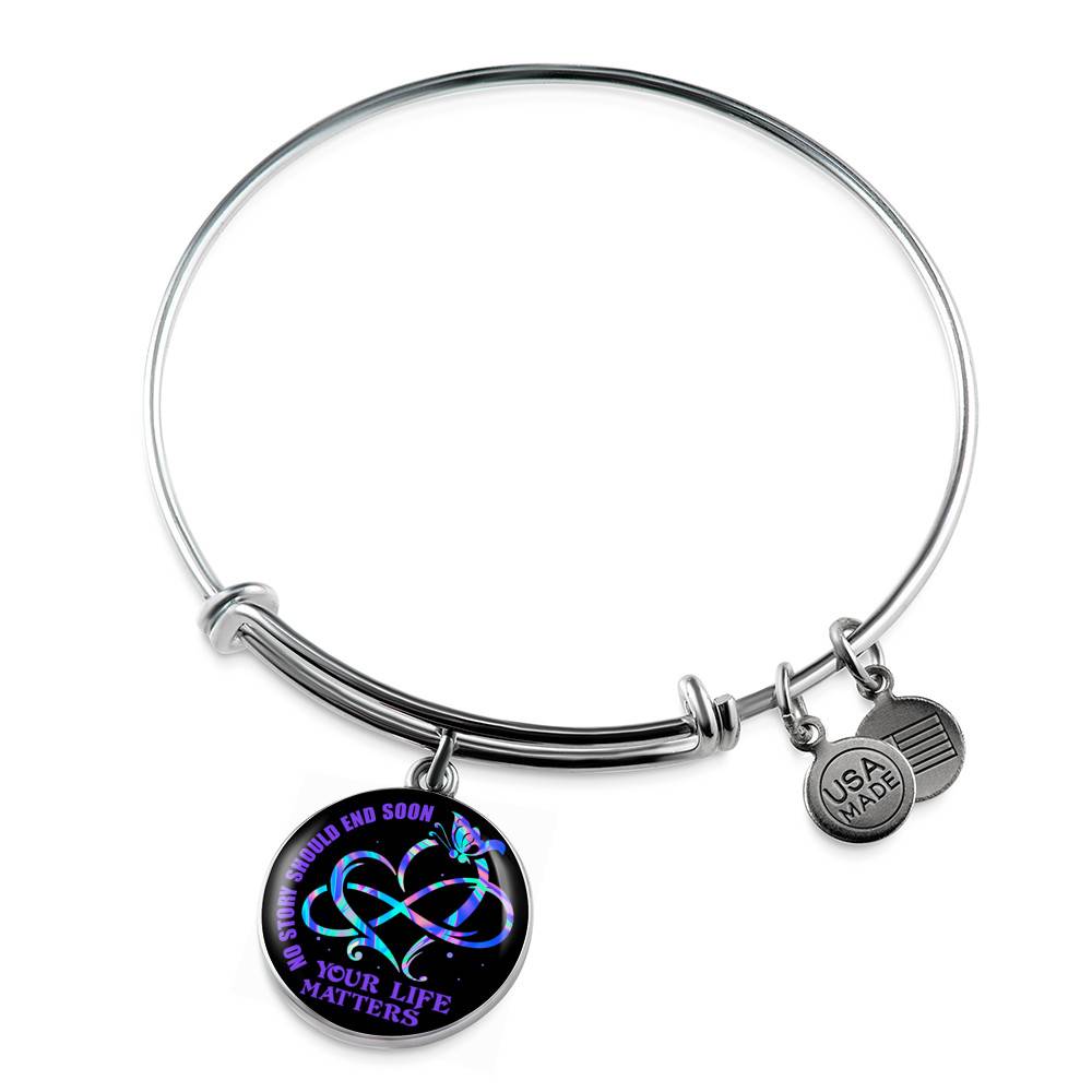No Story Should End Soon Your Life Matters Circle Pendant Necklace
