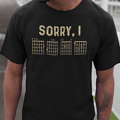 Sorry I Funny Guitar Chord Vintage T-Shirt - Funny Guitar Lovers Shirt