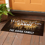 3NH. Our Cabin (sample design) Doormat mockup 1