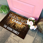 3NH. Our Cabin (sample design) Doormat mockup 4