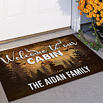 3NH. Our Cabin (sample design) Doormat mockup 11