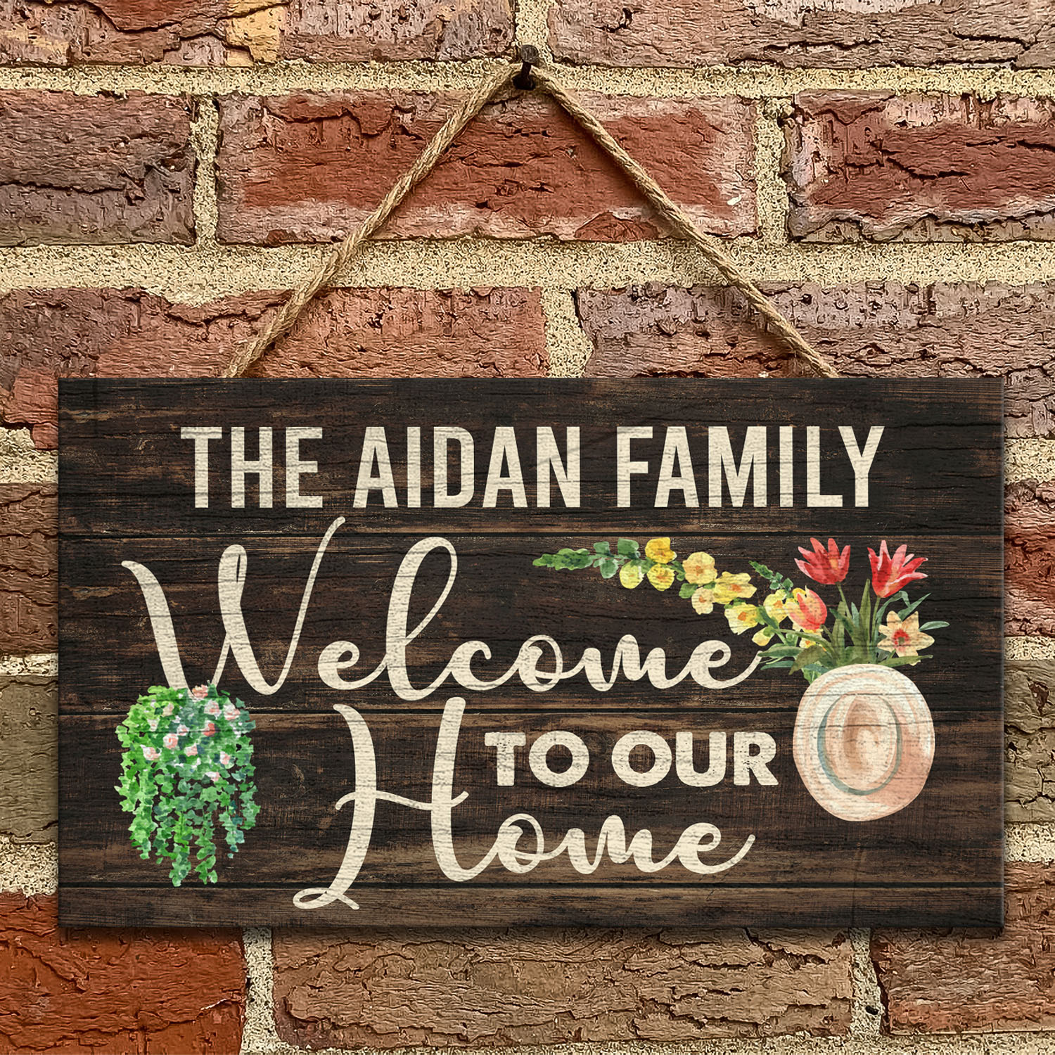 8MH. Welcome Our Home Sign (sample design) Door Sign Rec Mockup 9