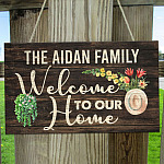 8MH. Welcome Our Home Sign (sample design) Door Sign Rec Mockup 11