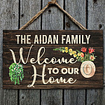 8MH. Welcome Our Home Sign (sample design) Door Sign Rec Mockup 1