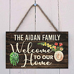 8MH. Welcome Our Home Sign (sample design) Door Sign Rec Mockup 2