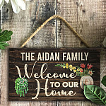 8MH. Welcome Our Home Sign (sample design) Door Sign Rec Mockup 4