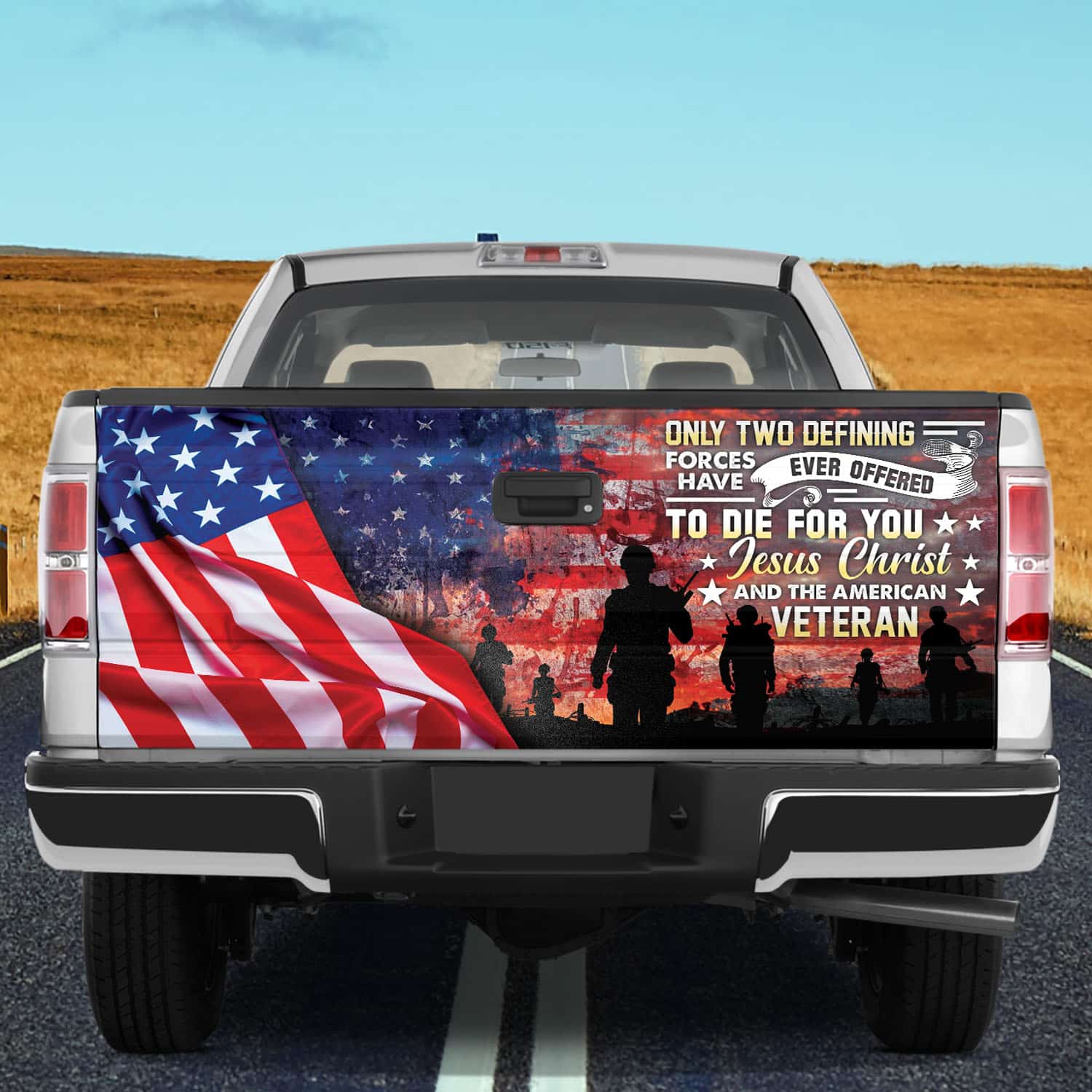 3VT. Only Two Defining Forces Tailgate Wrap Mockup 10