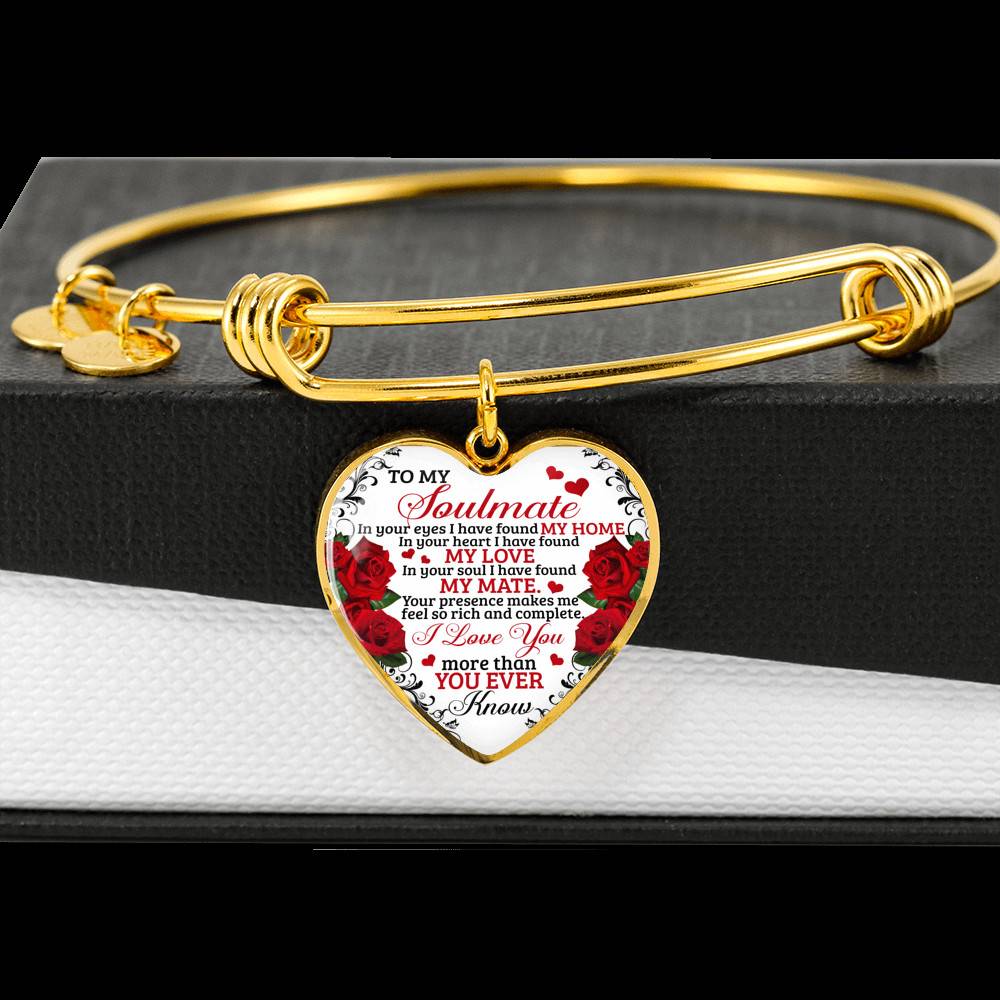 To My Soulmate Im Your Eyes I Have Found My Home Heart Pendant Necklace - Gift for Couple