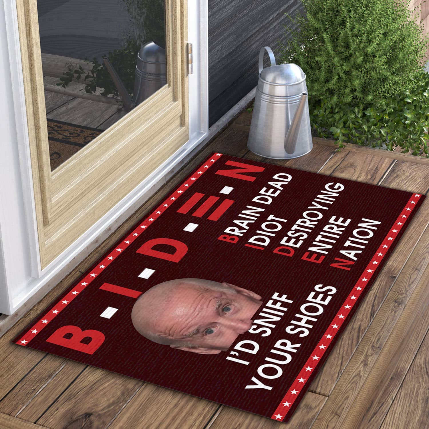 6VT. UU TIEN Biden Braindead Sniff Your Shoes Doormat mockup 3