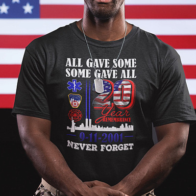 Never Forget 9/11 20th Anniversary Shirt All Gave Some Some Gave All T-Shirt - V-Neck Tee