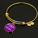 I Wear Purple For My Mom Alzheimer Awareness Luxury Circle Pendant Necklace