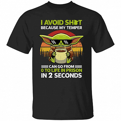 Avoid Shit Because Tshirt, Black, Unisex T-Shirt