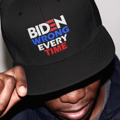 Biden Wrong Every Time Twill Cap - High-Profile Snapback Hat - Knit Cap - Trump Supporter Afghanistan Hat