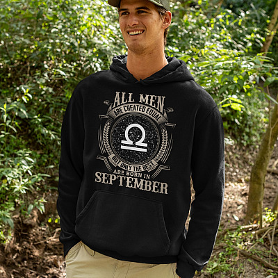 Alternative view of Custom Star Map All Men Are Created Equal but Only the Best Are Born in September Hoodie - Libra Star Sign Gift
