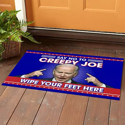 Alternative view of Say No To Creepy Joe Biden Wipe Your Feet Here Indoor Doormat - Anti Biden Outdoor Door Mat Funny