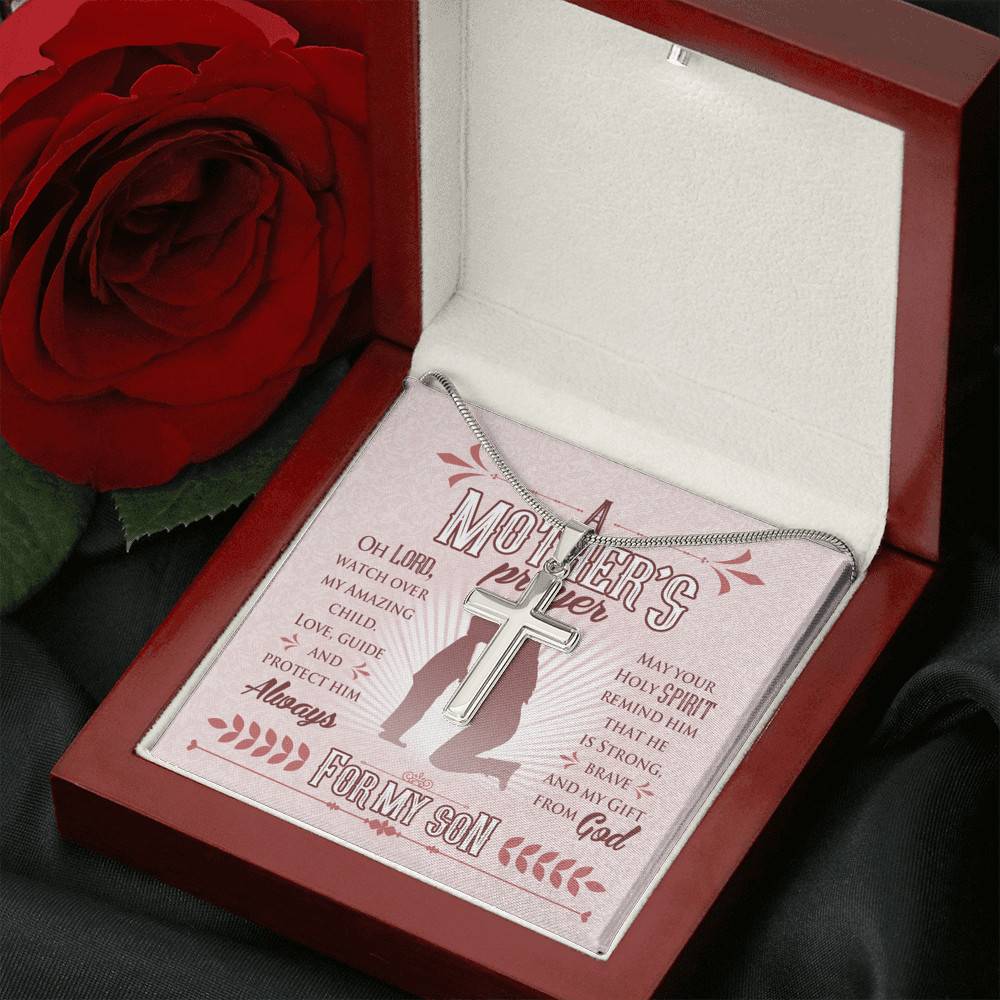 A Mother's Prayer Oh Lord Watch Over My Amazing Child Love Guide And Protect Him Artisan Crafted Cross Necklace