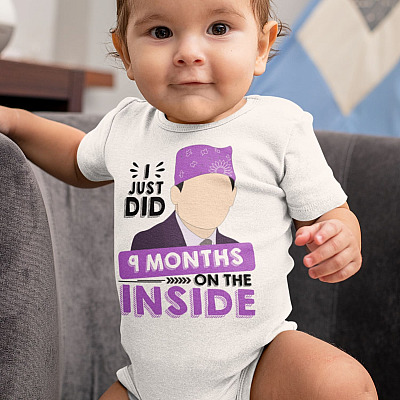 Alternative view of I Just Did 9 Months On The Inside Baby Onesie - Baby Toddlers Bodysuit