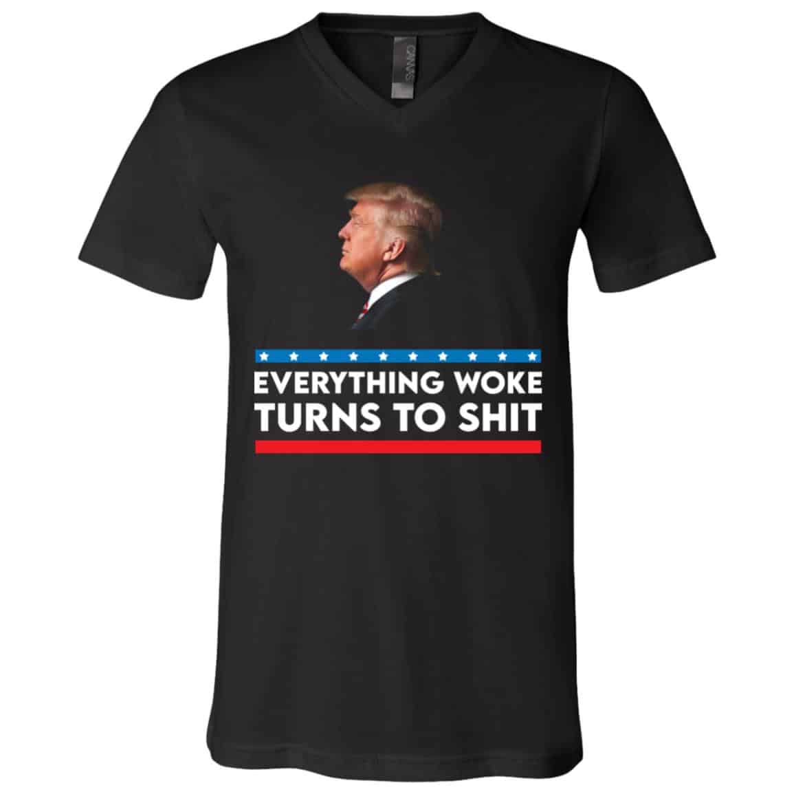 Everything Woke Turns Tshirt, Black, V-Neck T-Shirt