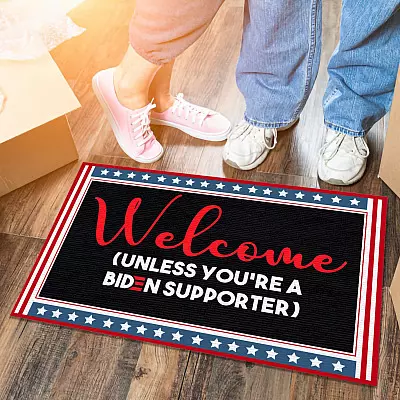 Alternative view of Welcome Unless You're a Biden Supporter Funny Decorative Doormat - Funny Biden Political Welcome Mat - Entrance Doormat