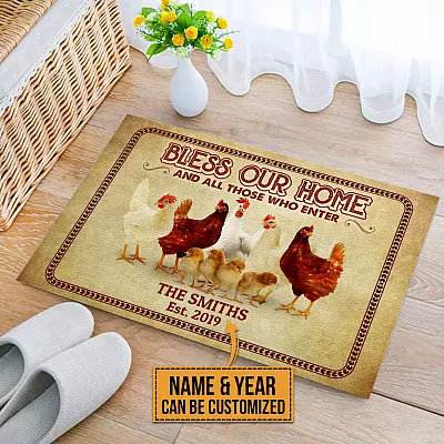 Alternative view of Personalized Family Name Bless Our Home And All Those Who Enter Doormat - Outdoor Indoor Doormat
