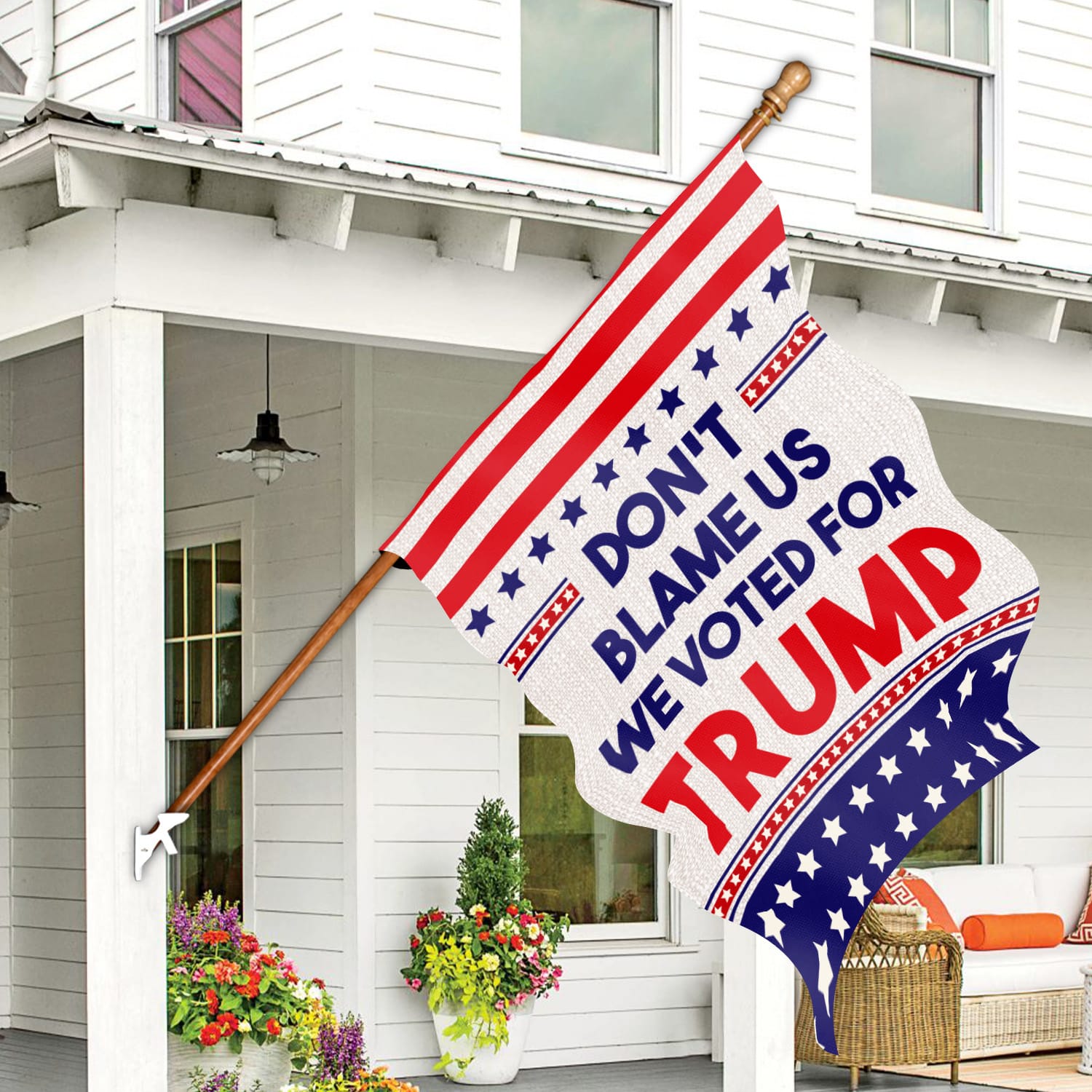 5KT. Don't Blame Us-30X40 House Flag Mockup 7