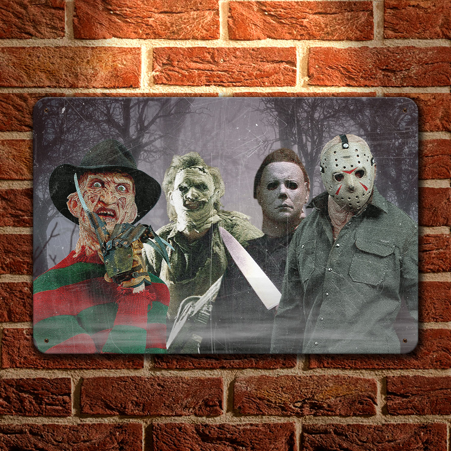 6BN. Horror Killers Sign (6) Metal Sign Mockup 1