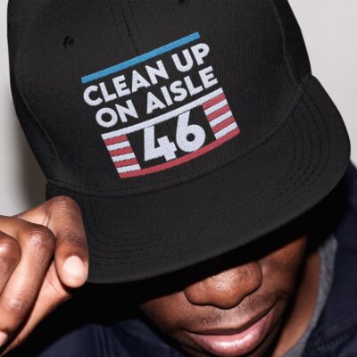 Alternative view of Clean Up On Aisle 46 Twill Cap - High-Profile Snapback Hat - Trucker Hat - Anti Biden Harris Hat
