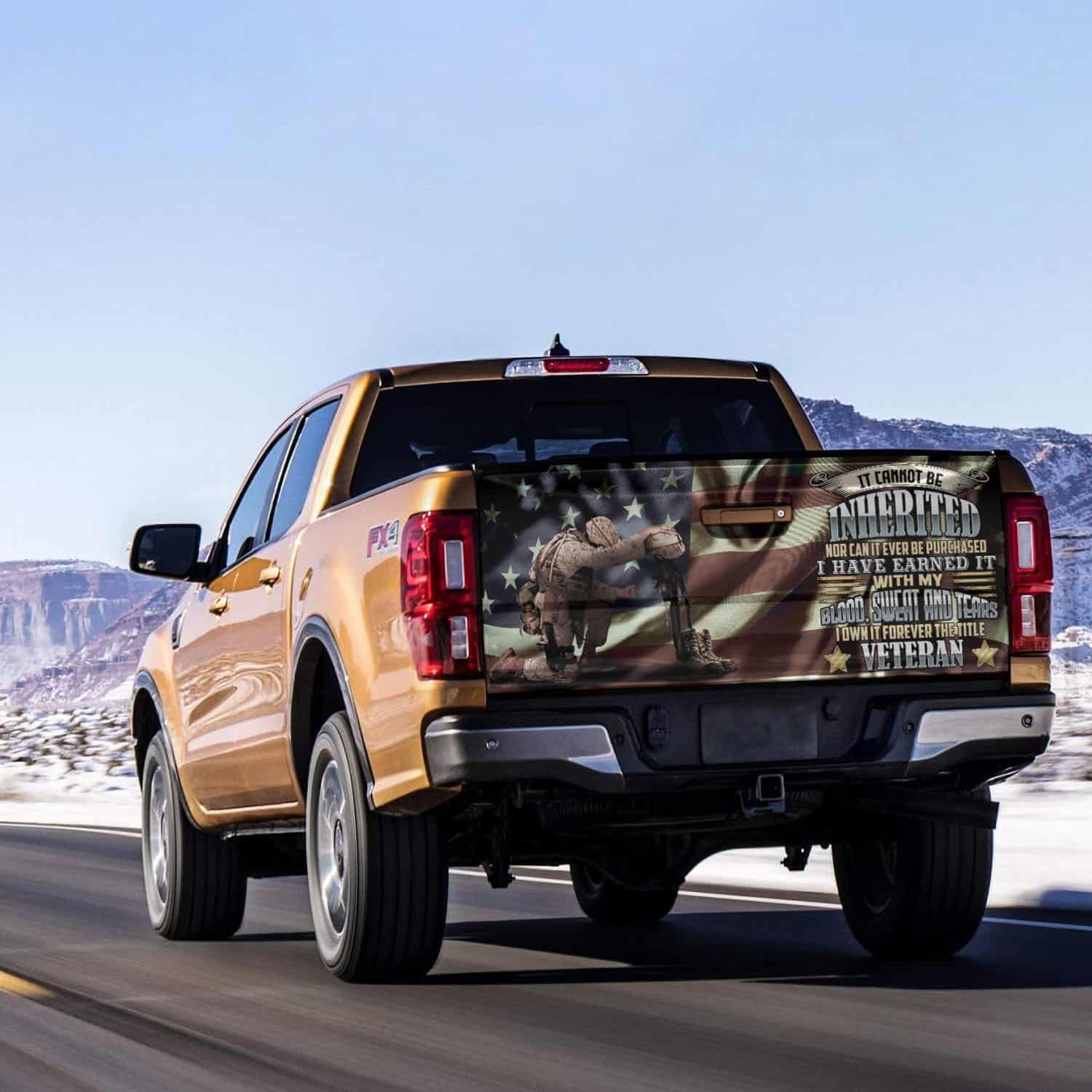 10VT. Veteran It Cannot Be Inherited Tailgate Wrap Mockup 14
