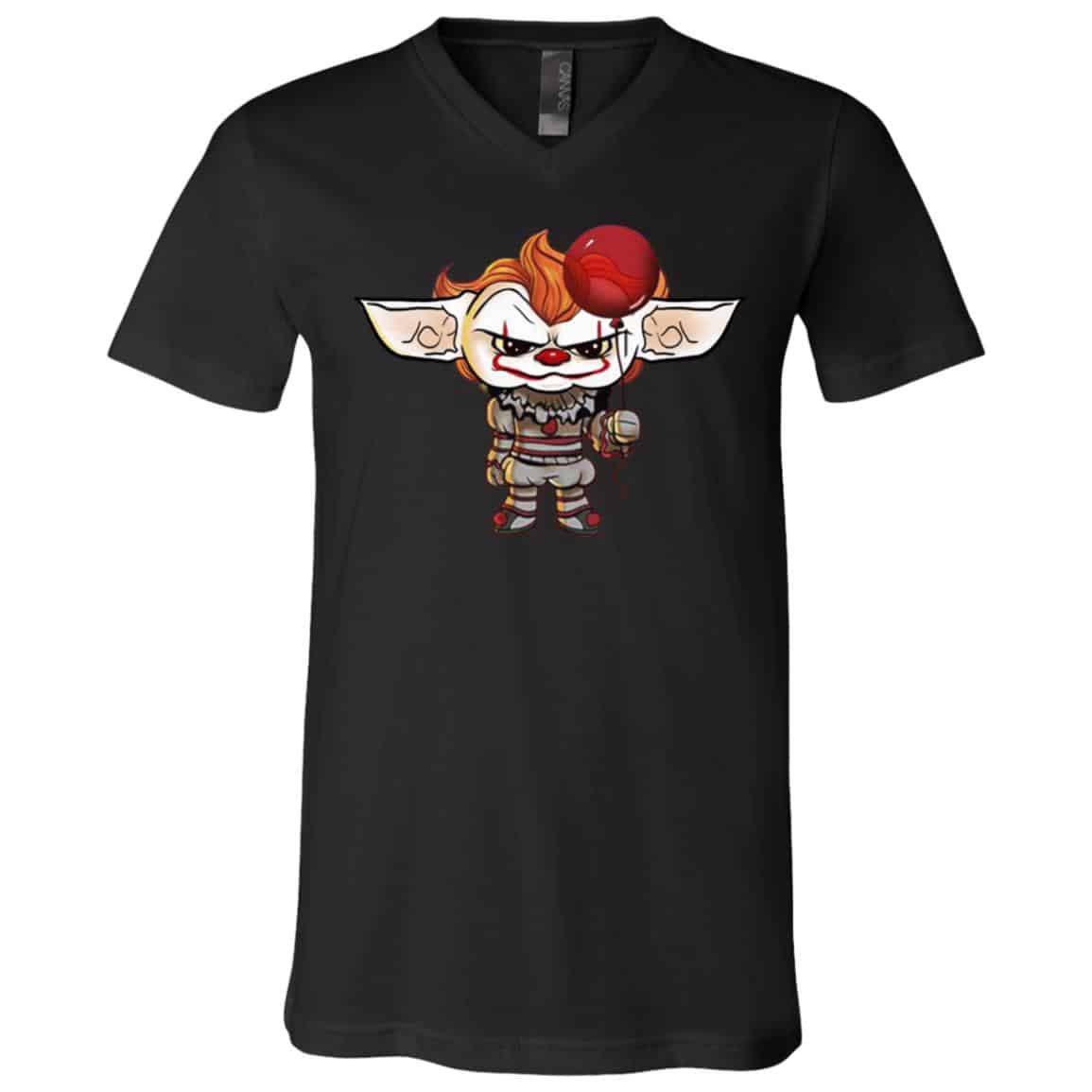 Baby Yoda Pennywise Halloween T-shirt, Black, V-Neck T-Shirt Baby Yoda Pennywise Halloween T-shirt, Black, V-Neck T-Shirt