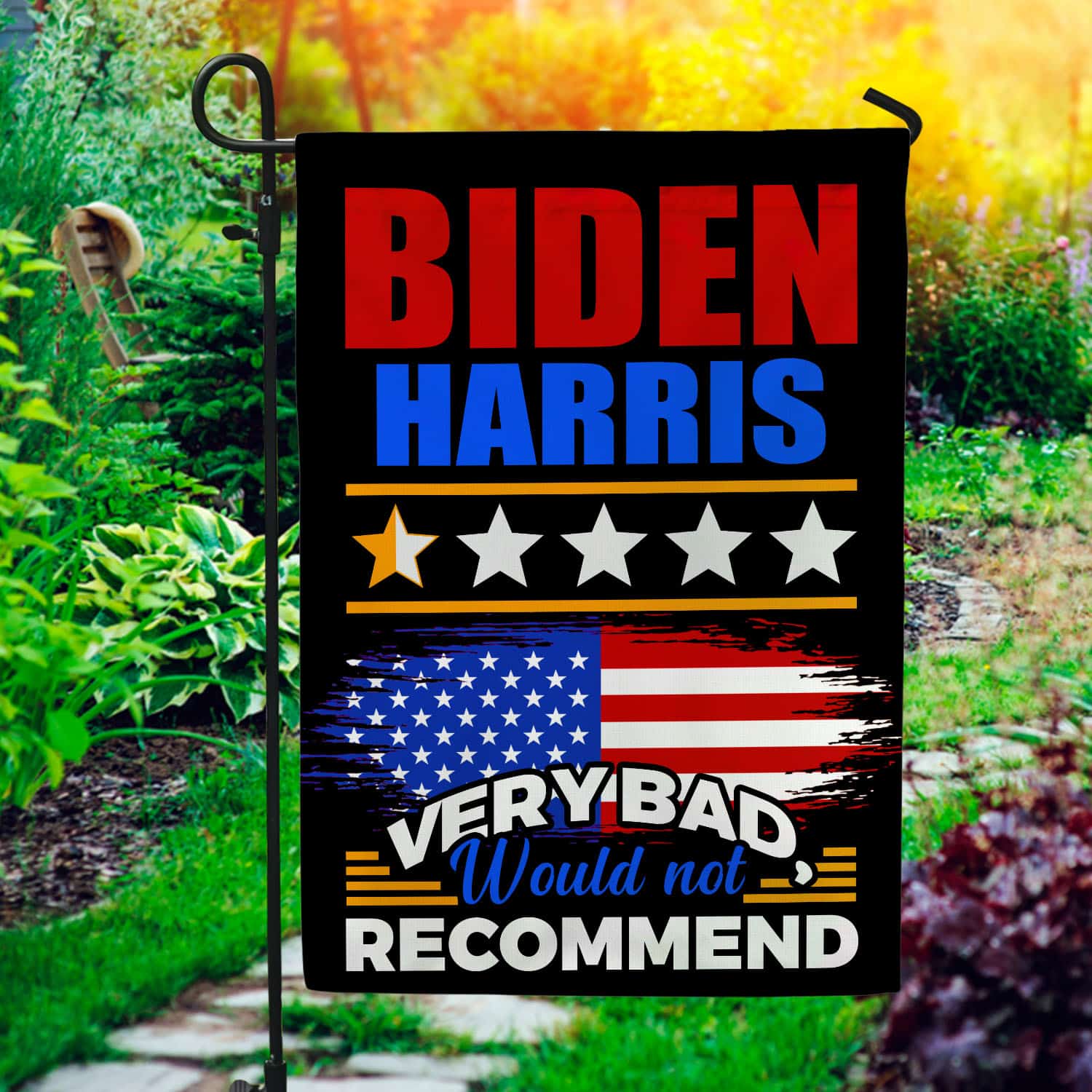 2MH. Biden Not Recommended_30x40 Garden Flag Mockup 1
