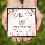 You Are Strong Survivor Interlocking Hearts Pendant Necklace - Cancer Recovery Affirmation Encouragement Gift