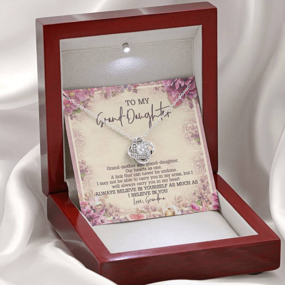 From Grandma To My Granddaughter A Link That Can Never Be Undone Love Knot Necklace