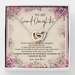 From Grandma To My Granddaughter A Link That Can Never Be Undone Interlocking Hearts Pendant Necklace - Interlocking Hearts Necklace