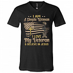 woman, Black, V-Neck T-Shirt