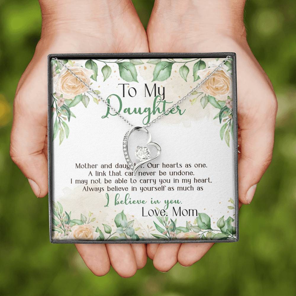 Gifts From Mom to My Daughter Mother and Daughter Our Heart as One Forever Love Pendant Necklace