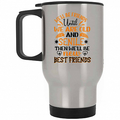 14 oz. Silver Travel Mug