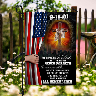 9/11 We Will Never Forget 343 Firefighters Garden Flag - House Flag - Wall Flag