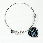 I Can No Longer See You with My Eyes but I Will Feel You in My Heart Forever Memorial Heart Pendant Necklace - Bangle