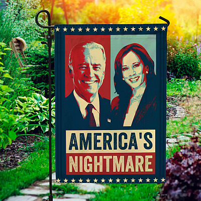 America's Nightmare Joe Biden Kamala Harris Flag - Impeach Biden Harris Garden Flag - House Flag