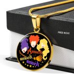 Hocus Pocus Amuck Amuck Amuck Sanderson Sisters Circle Pendant Necklace - Bangle - Halloween Witch Necklace