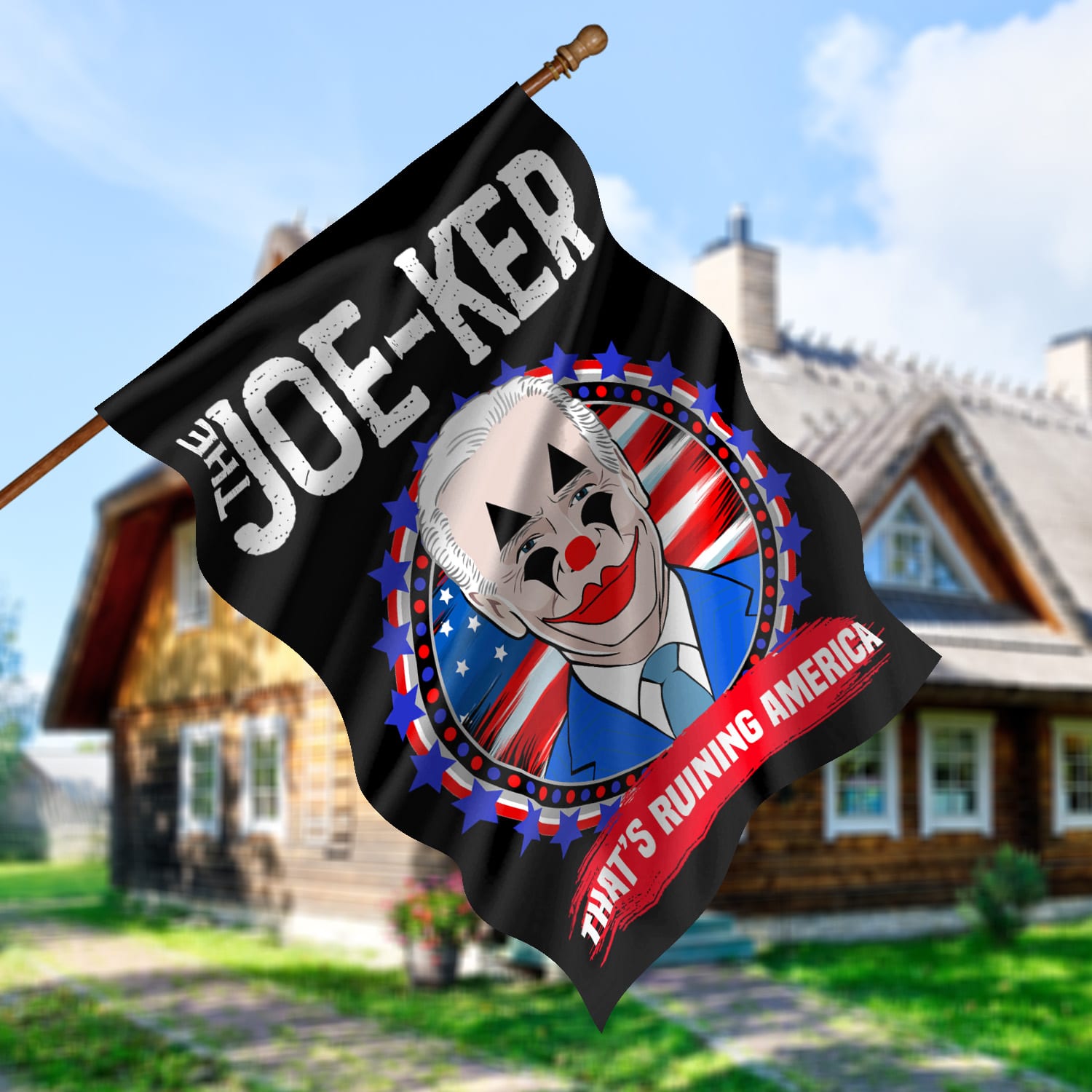 2KT. The Joe-Ker-FLAG 30x40 House Flag Mockup 5