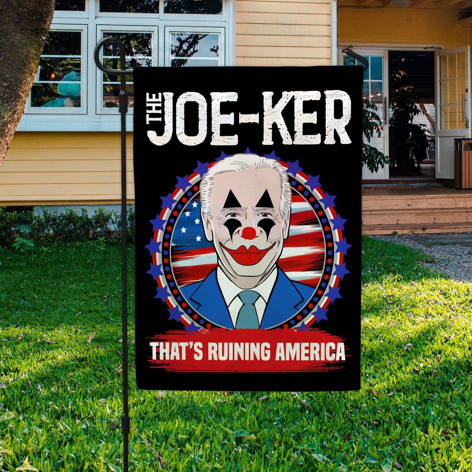 2KT. The Joe-Ker-FLAG 30x40 Garden Flag Mockup 3