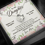 From Mom To My Daughter A Link That Can Never Be Undone I Believe In You Forever Love Heart Pendant Necklace